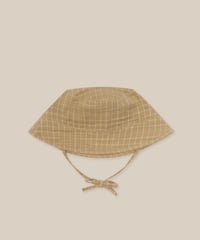 organic zoo - Grid Check Bucket Sun Hat Wheat