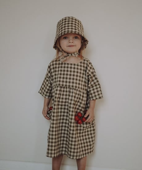 organic zoo - Olive Gingham Bucket Sun Hat