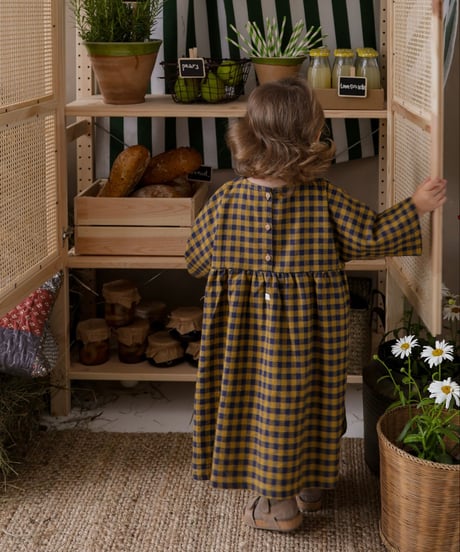 organic zoo - Blueberry Gingham Gather Dress