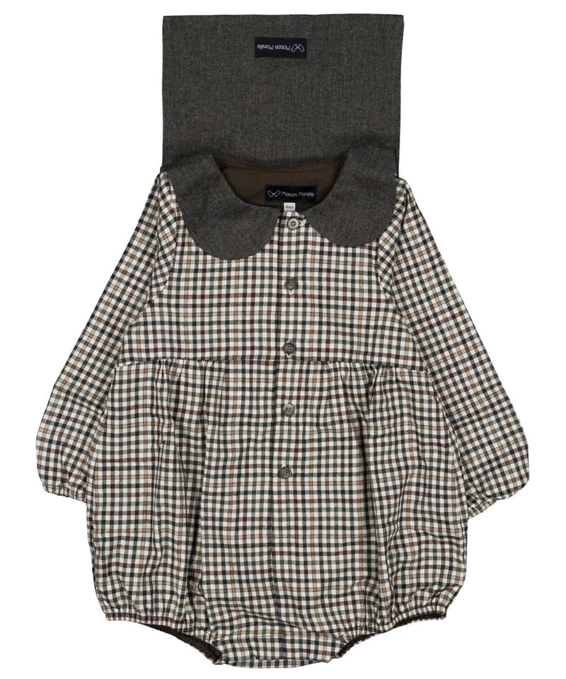 予約販売商品】 Maison Marelle - Romper BAC- gingham b