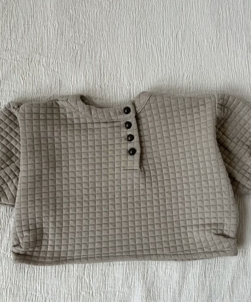 予約販売商品】HELLO LUPO - Gina top, quadri beige | U