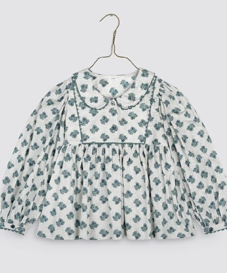 Little Cotton Clothes - Esther Blouse - Hollyhock Floral teal