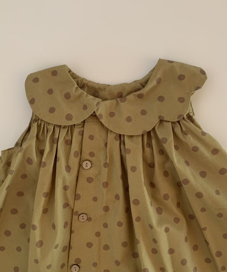 HELLO LUPO - Kumo blouse, yellow brown dots