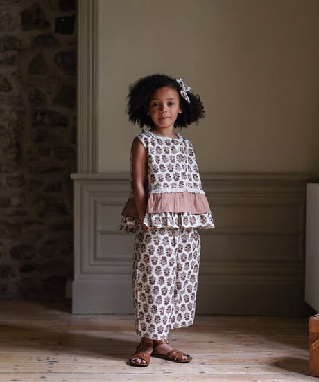 Little Cotton Clothes - Bonnie blouse Jaipur Floral in Tea Rose