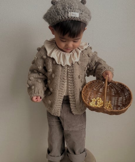 THE BLUEBERRY HILL - Popcorn Cardigan  Flax