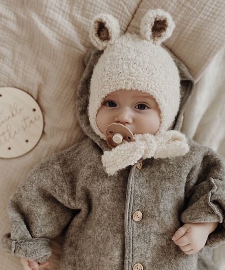 Kiddy Stuff - Boucle Bear Hat Ivory