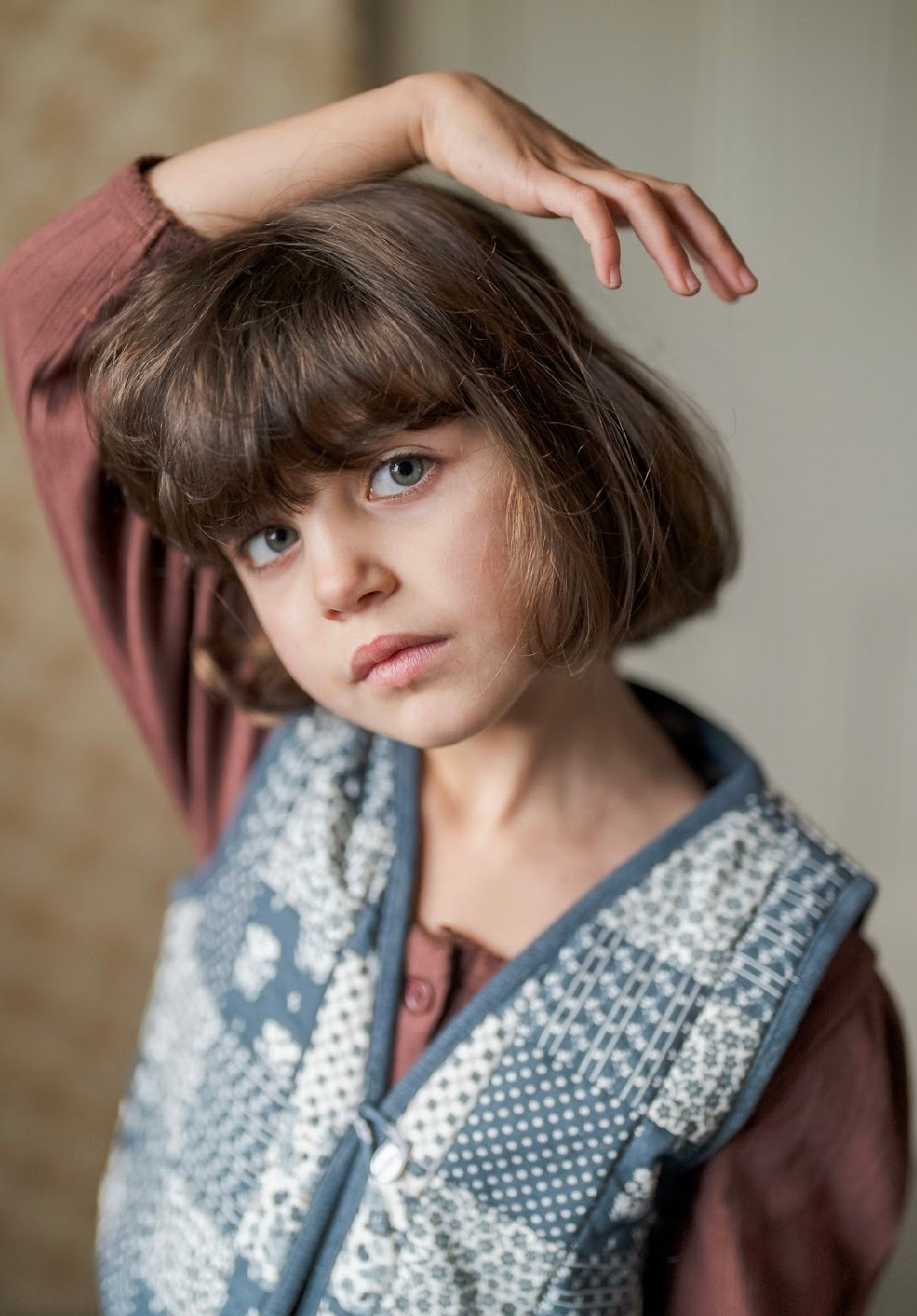little cotton clothes 2024AW パッチワークワンピース Little Cotton Clothes - Bay Waistcoat - Patchwo