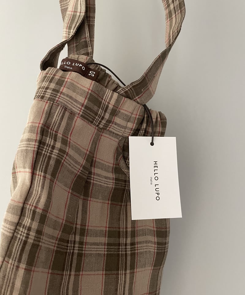 HELLO LUPO 唄う Poncho brown check 2-3y