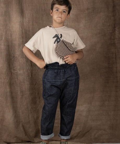 HELLO LUPO - E8 Trousers , high waister (Navy blue denim)