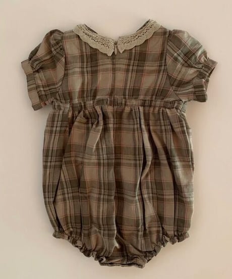 HELLO LUPO - Suzu tuta baby, beige/ red check with lace送料無料