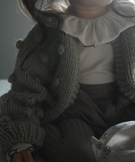 THE BLUEBERRY HILL - Popcorn Cardigan  Flax