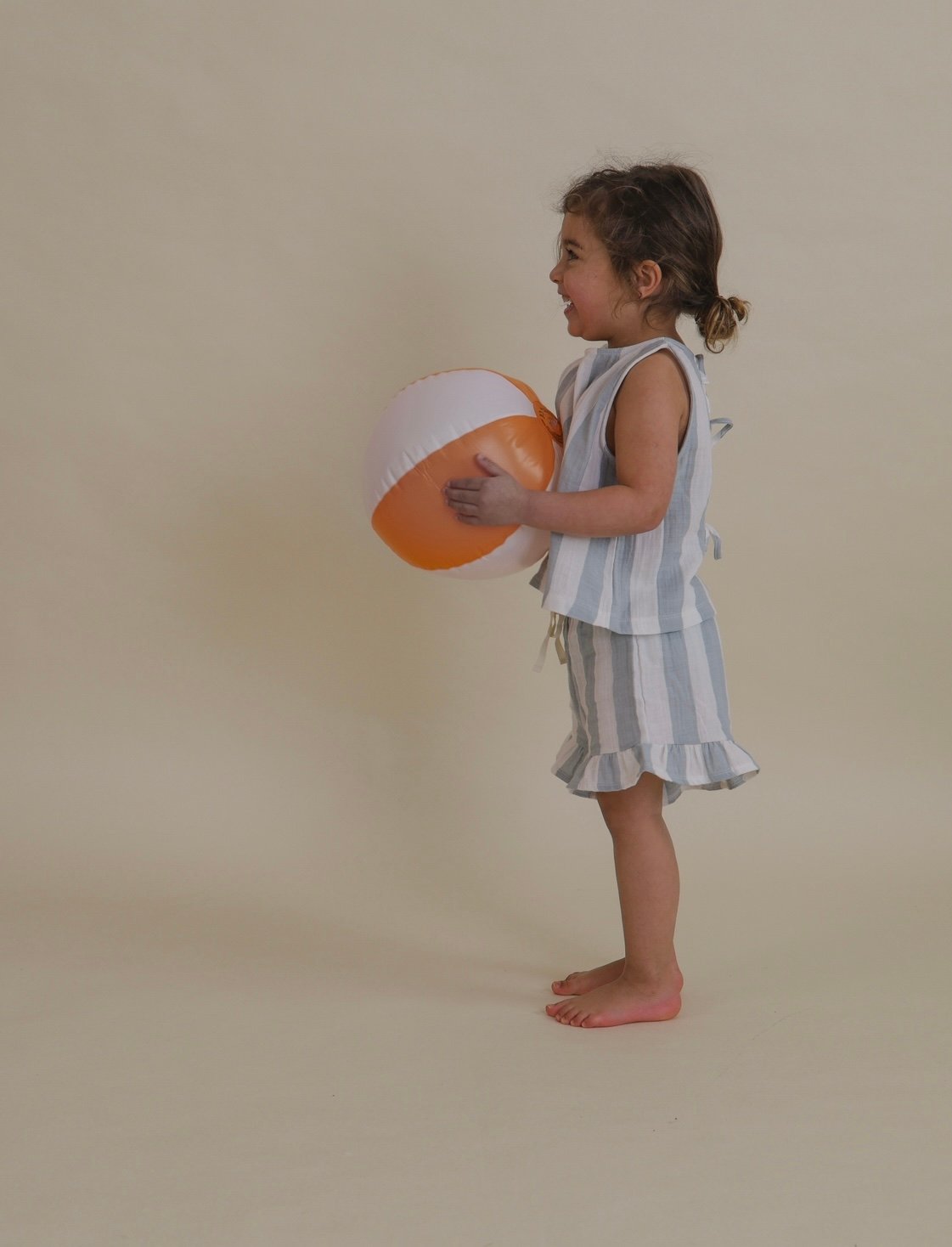 ボトムス organiczoo Sardine Stripes Frill Shorts organic zoo | サーディンストライプリゾートパンツ - Little