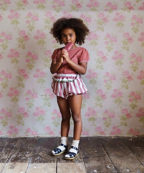 Little Cotton Clothes -  Frilly Bloomers in Raspberry Stripe
