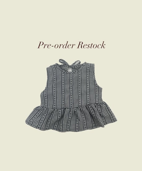 UANDEL -Shadow Navy Gingham Top