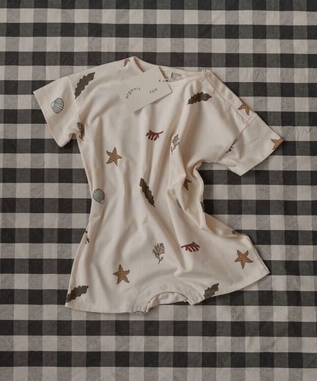 ラスト( 0-6m)organic zoo - Seaweed Summer Romper