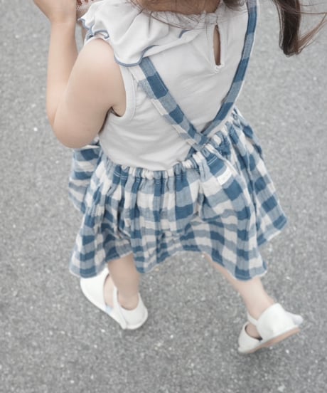【予約商品】UANDEL - mellow collared tank tops(blue gray)