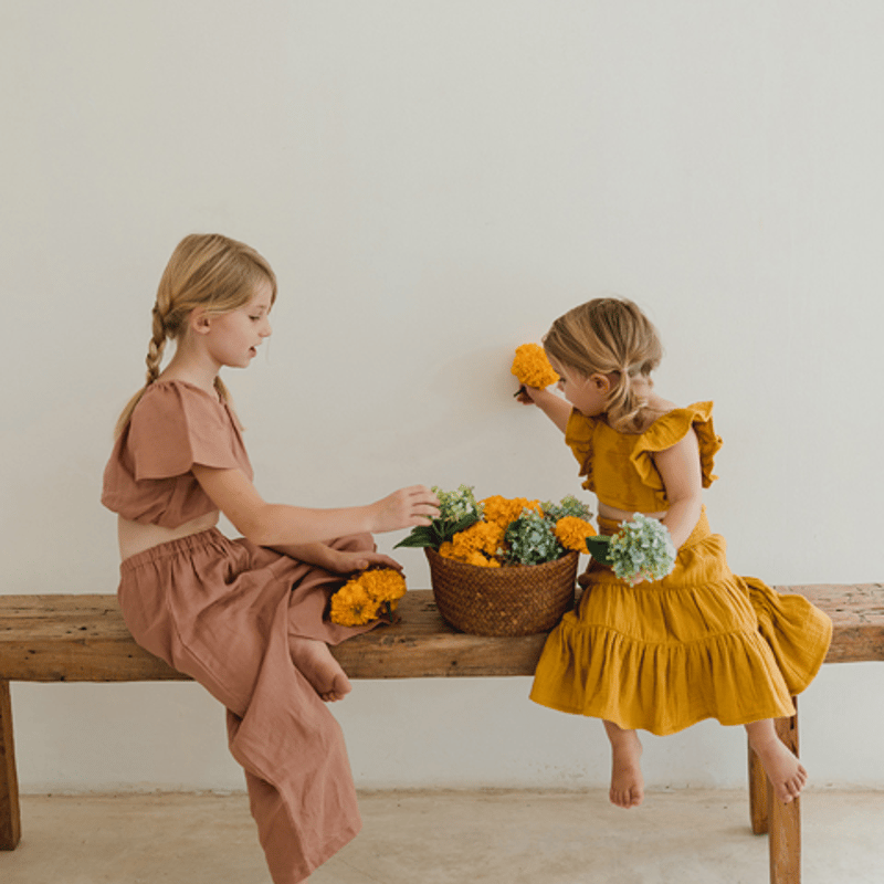 son and daughter クロシェ セットアップ 5-6y son and daughter]【残りわずか！】Ronna Sets | Brown |