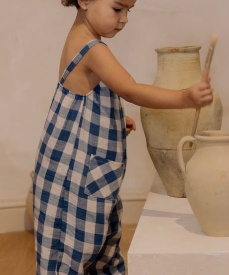 organic zoo - Pottery Blue Gingham Artisan Jumpsuit