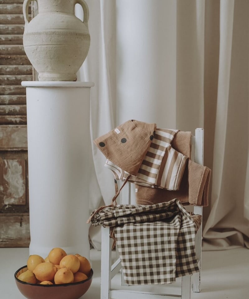 organic zoo - Olive Gingham Fisherman Pants/Poc