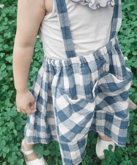 【予約商品】UANDEL - mellow collared tank tops(blue gray)