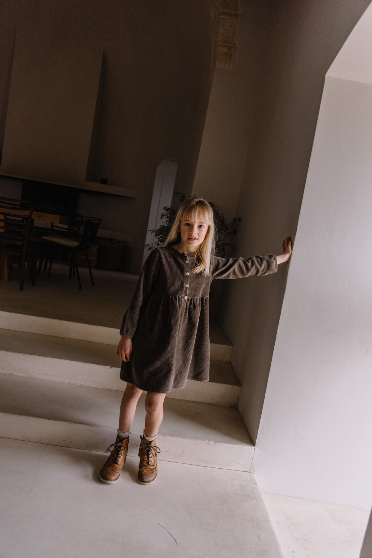 K　STUDIO BOHEME VERMONT DRESS スタジオボエム VERMONT DRESS LIGHT MAUVE / BLACKBERRIES (24M)【STUDIO