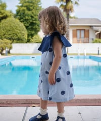 HELLO LUPO - DOLLY DRESS SLEEVELESS - LINEN NAVY/BLUE CANDY