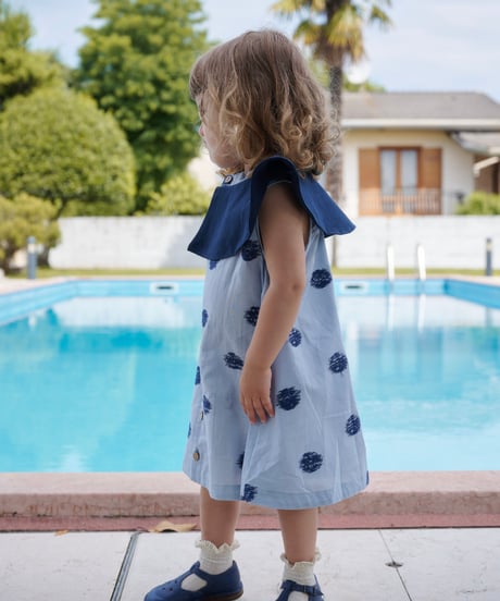 HELLO LUPO - DOLLY DRESS SLEEVELESS - LINEN NAVY/BLUE CANDY