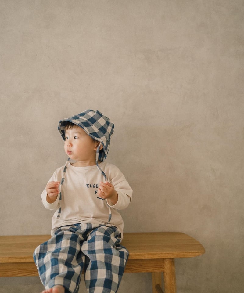 ボトムス organic zoo Blue Gingham Pants organic zoo Pottery Blue Gingham Fisherman Pa