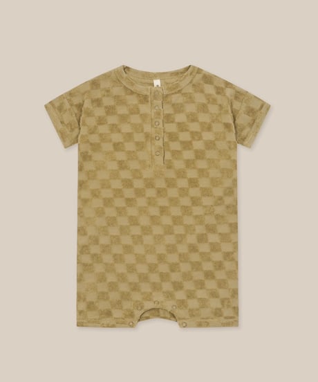 organic zoo - Dusky Checkerboard Terry Beach Romper