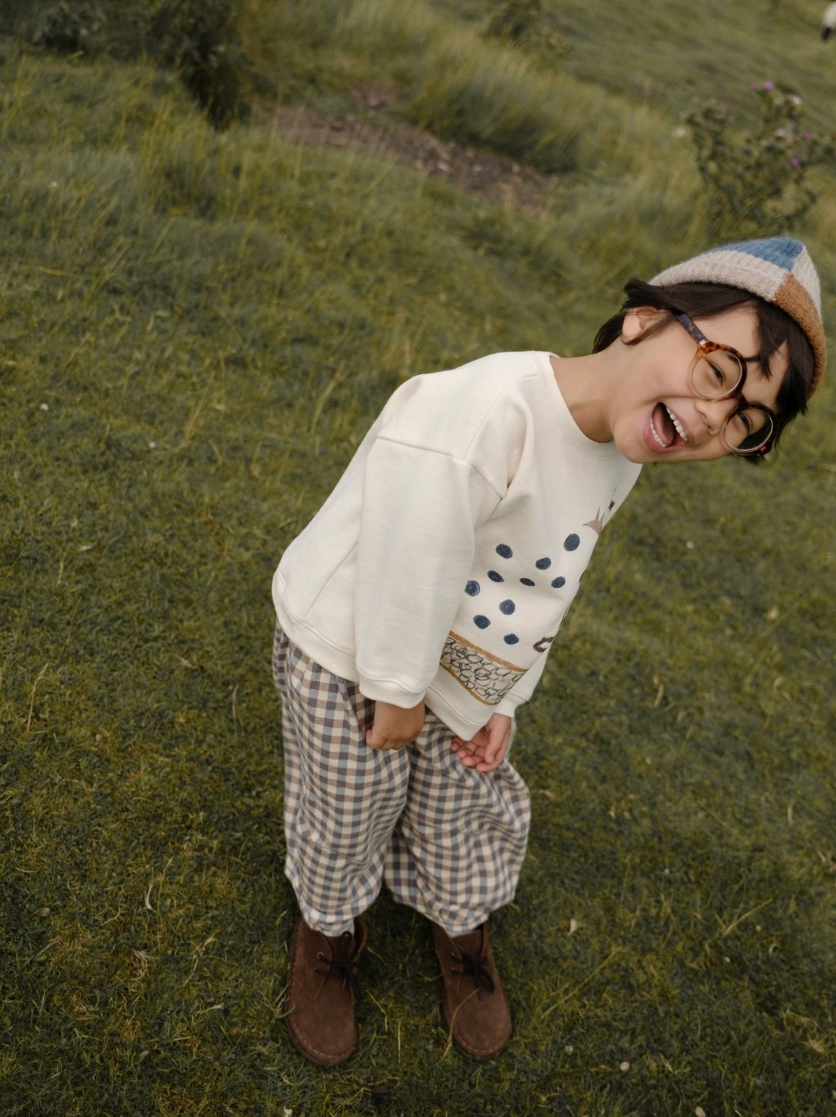 【新品】organic zoo 1-2y Gingham Lodge Pants Shoreline Gingham Lodge Pants | Organic Zoo