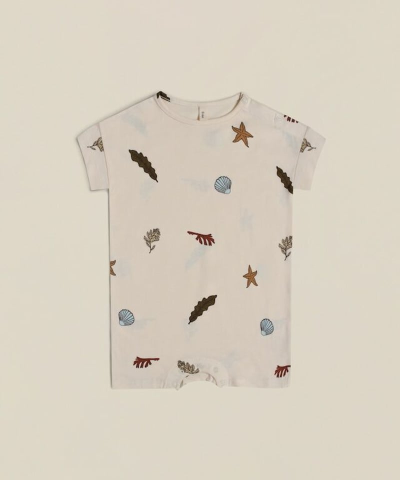 ラスト( 0-6m)organic zoo - Seaweed Summer Romper |