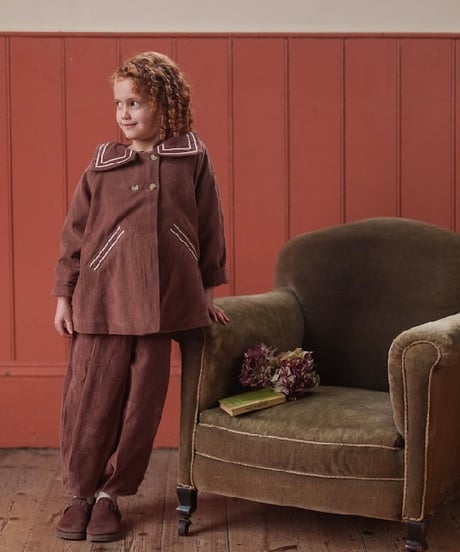 Little Cotton Clothes - Jessica Trousers Velvet in Nutmeg