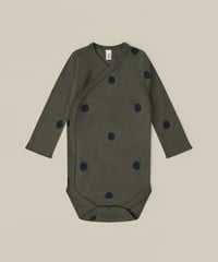 organic zoo - Olive Dots Wrap Bodysuit
