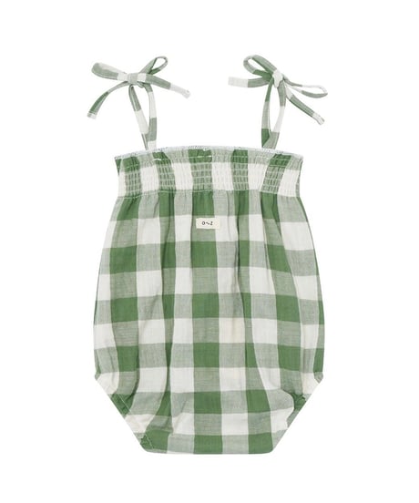 organic zoo - Dill Gingham Spaghetti Bodysuit