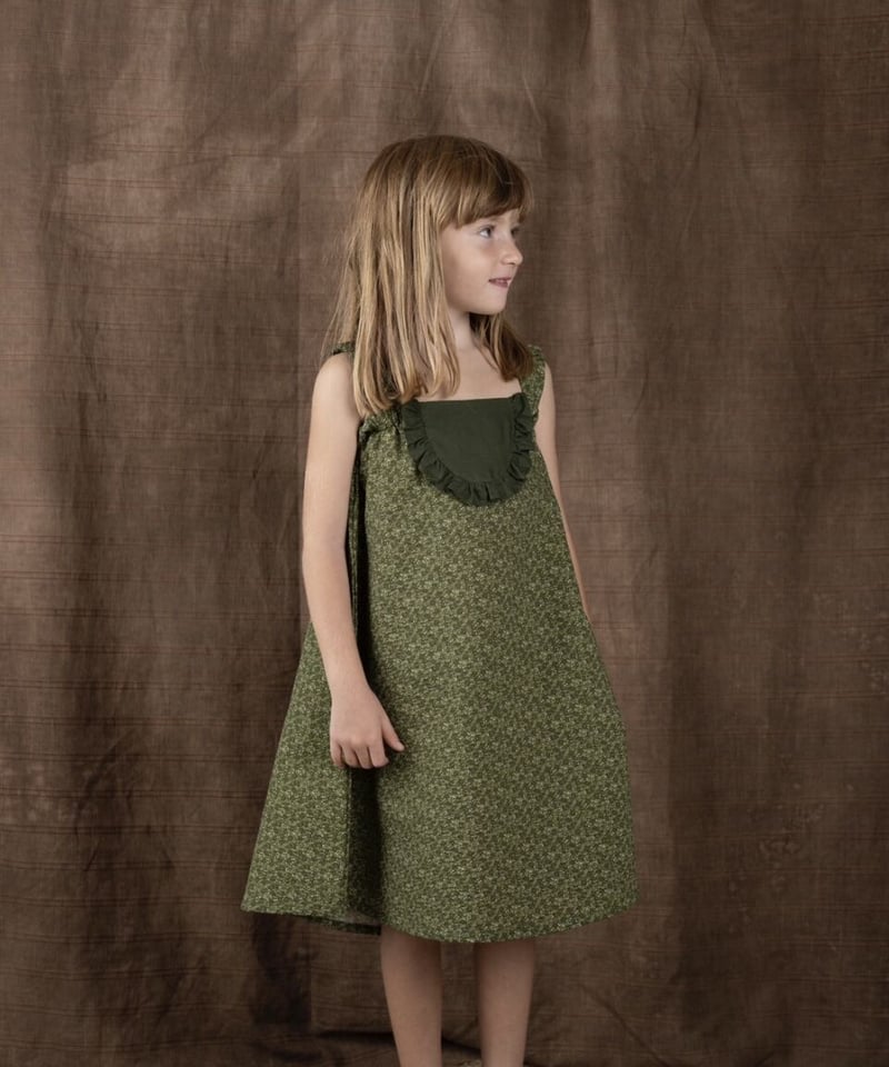 HELLO LUPO - Girasole Dress (Fiori verde) | U a...