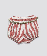 Little Cotton Clothes -  Frilly Bloomers in Raspberry Stripe