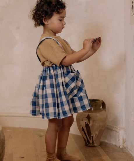 organic zoo - Pottery Blue Gingham Maker Crossback Skirt