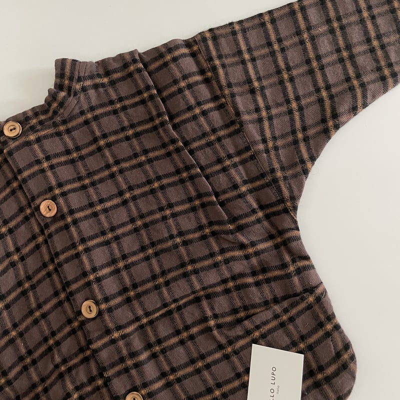 【値下中】HELLO LUPO poncho purple check 22aw HELLO LUPO N Poncho - Chestnut | 𝘮𝘢𝘮𝘰𝘶𝘳