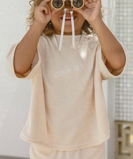 CINNAMON BABY -  Terry Toweling Tee - Cream
