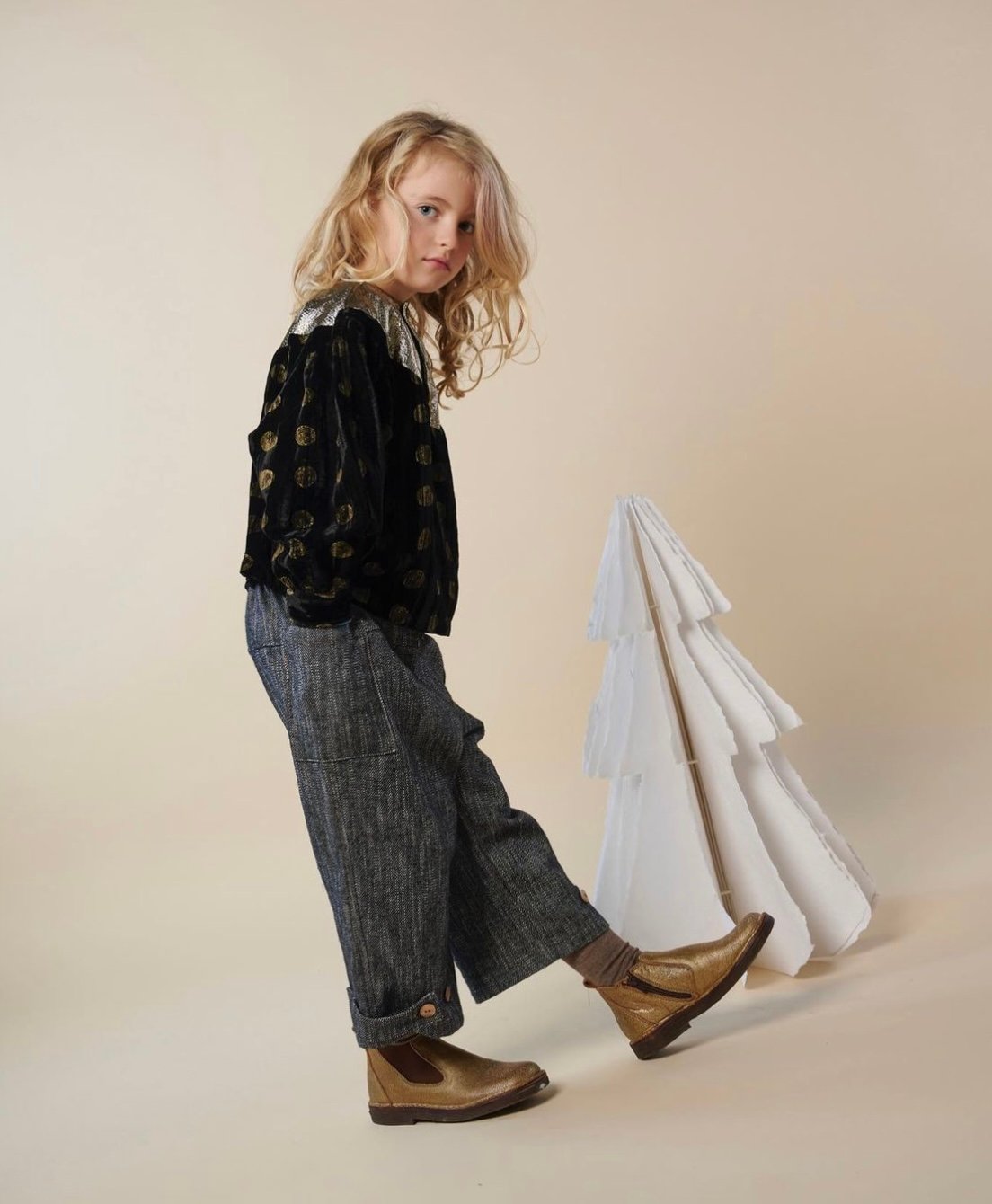 HELLO LUPO Gina Top 2-3y 美品 HELLO LUPO - Gina Top - Golden pois | UANDEL