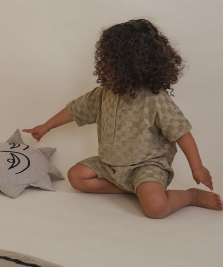 organic zoo - Dusky Checkerboard Terry Beach Romper
