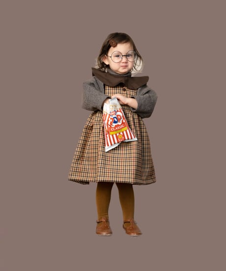HELLO LUPO - Sissi Skirt / camel check ラスト18-24m