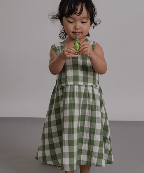 organic zoo - Dill Gingham Sleeveless Dress