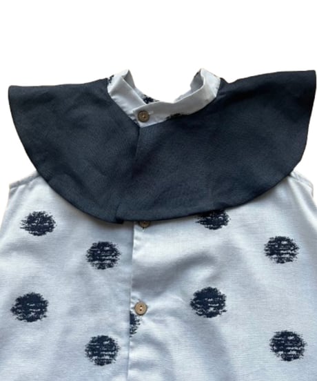 HELLO LUPO - DOLLY DRESS SLEEVELESS - LINEN NAVY/BLUE CANDY