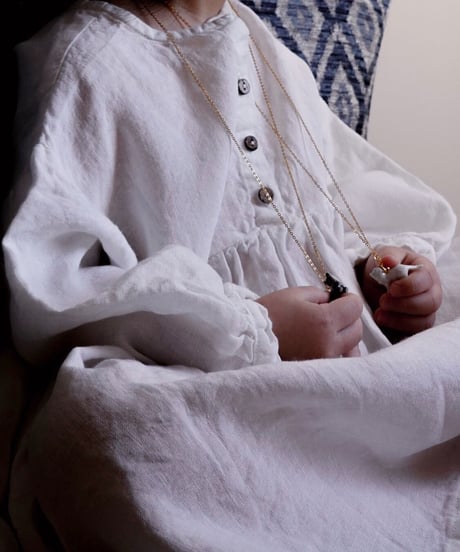 La Petite Alice- Linen Girl Dress Birdie with Bishop Sleeve(12m〜5y)