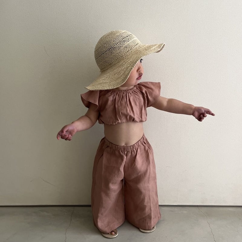son and daughter リネンセットアップ son and daughter】SILA LINEN SETS-3y / 4y | Queue Mgnonne