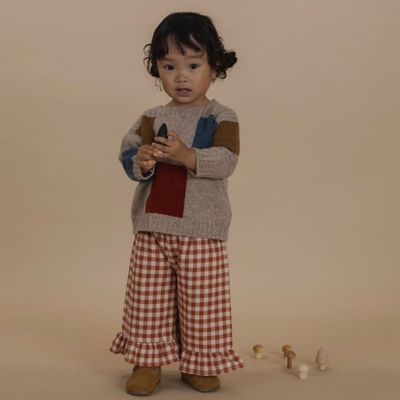 ボトムス organic zoo Gingham Frill Culottes ORGANIC ZOO] Blueberry Gingham Frill Culotte