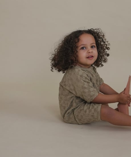 organic zoo - Dusky Checkerboard Terry Beach Romper