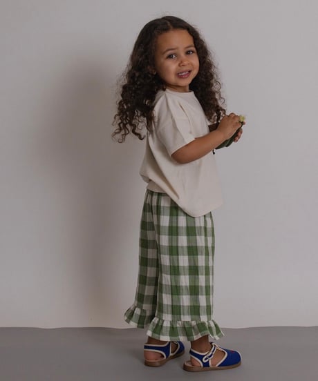 organic zoo - Dill Gingham Frill Culottes