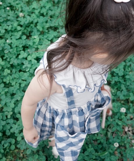【予約商品】UANDEL - mellow collared tank tops(blue gray)